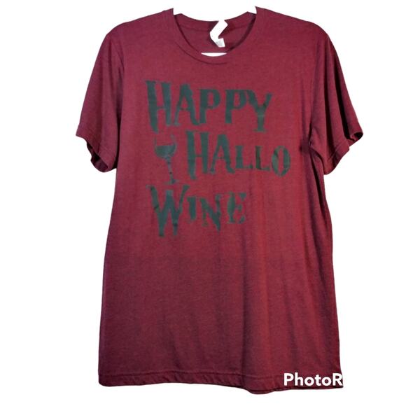 Happy Hallo Wine Premium Unisex T-Shirt Size M - Picture 1 of 6